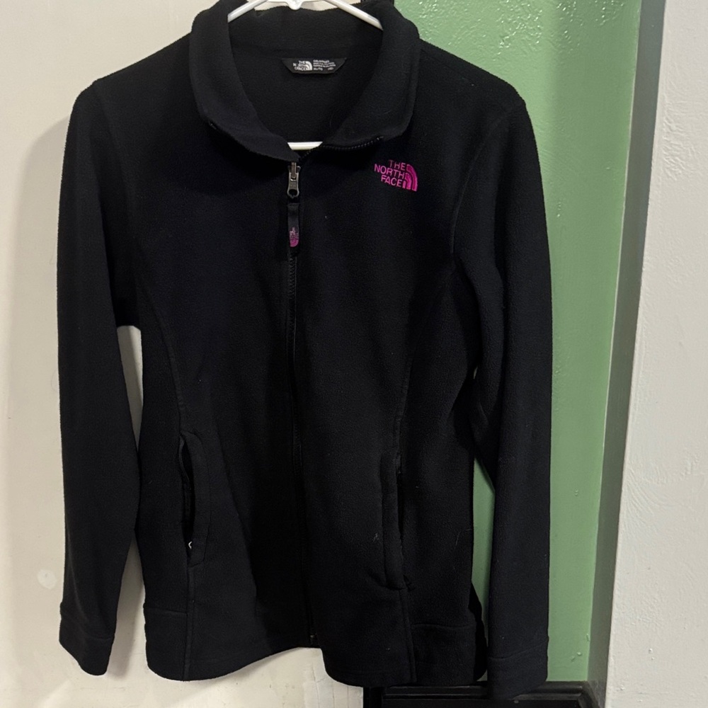 The North Face Kids Black Jacket with Pink Accent
